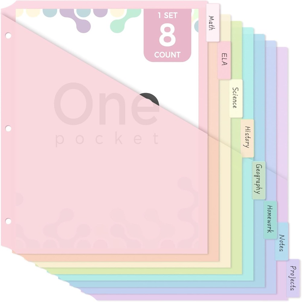 8 قطع فواصل ملفات بلاستيكية A4 - مراجعة Tab Divider A4 وسعره